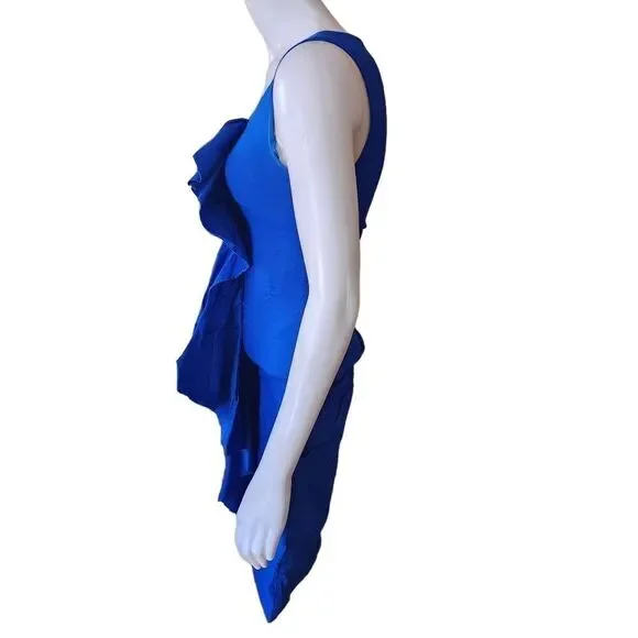 Nicole Miller Blue Ruffle Dress (2) - Picture 3 of 5